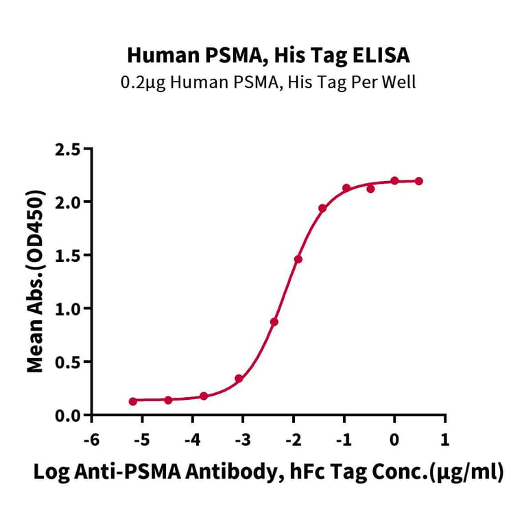 Standard Curve - Recombinant Human PSMA Protein (N-terminal His Tag) (A331196) - Antibodies.com