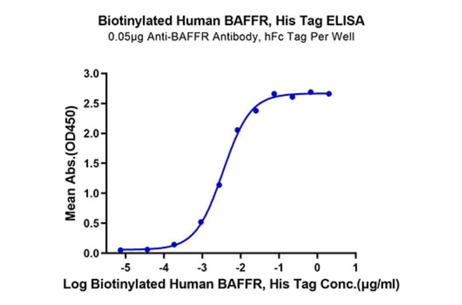 Standard Curve - Recombinant Human TNFRSF13C Protein (Biotin) (C-terminal His and Avi Tag) (A331347) - Antibodies.com