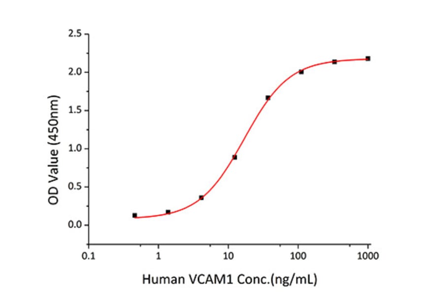 Standard Curve - Recombinant Human VCAM-1 Protein (C-terminal His Tag) (A331404) - Antibodies.com