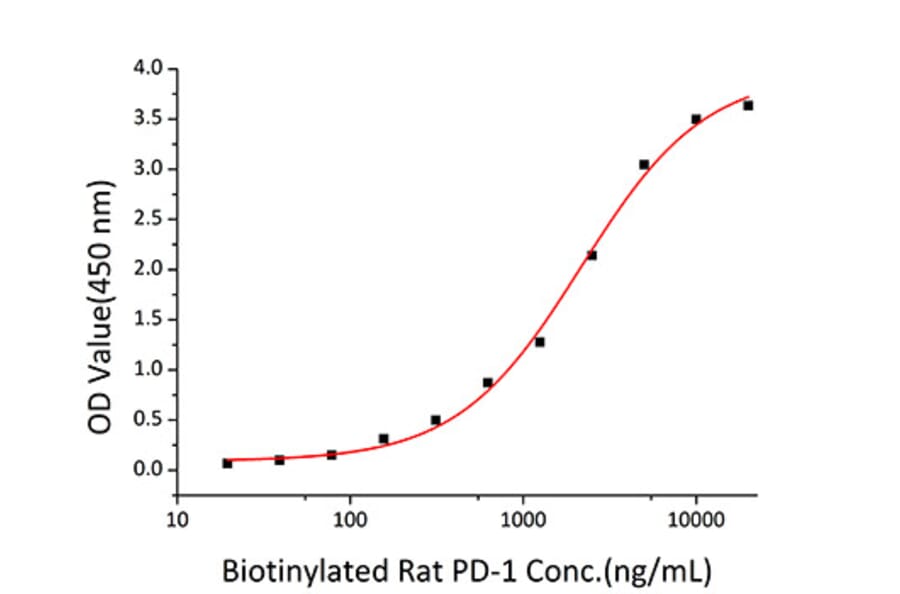 Standard Curve - Recombinant Rat PD-L1 Protein (C-terminal His Tag) (A331469) - Antibodies.com