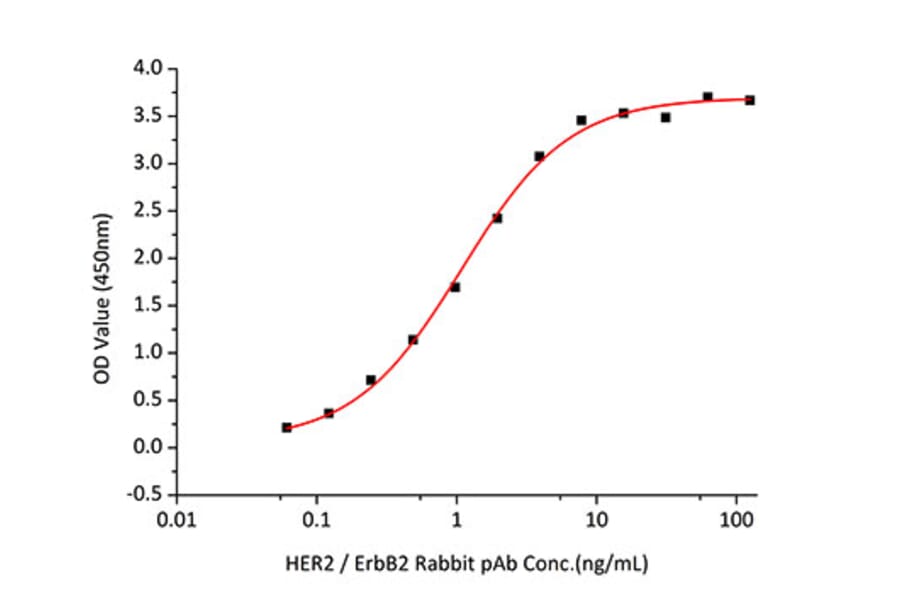Standard Curve - Recombinant Mouse ErbB2 Protein (C-terminal Human Fc and His Tag) (A331572) - Antibodies.com