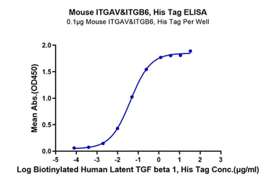 Standard Curve - Recombinant Mouse Integrin alpha V + beta 6 Protein (C-terminal His Tag) (A331704) - Antibodies.com