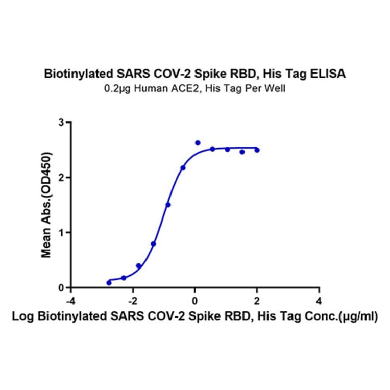 Standard Curve - Recombinant SARS-CoV-2 Spike RBD Protein (C-terminal His and Avi Tag) (A331831) - Antibodies.com