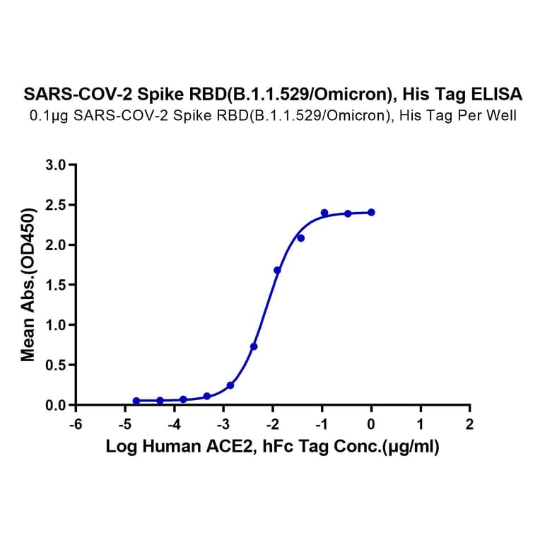 Standard Curve - Recombinant SARS-CoV-2 Spike RBD Protein (C-terminal His Tag) (A331836) - Antibodies.com