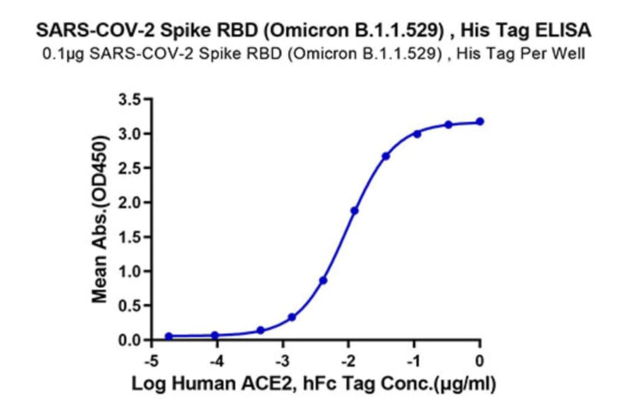 Standard Curve - Recombinant SARS-CoV-2 Spike RBD Protein (C-terminal His Tag) (A331836) - Antibodies.com