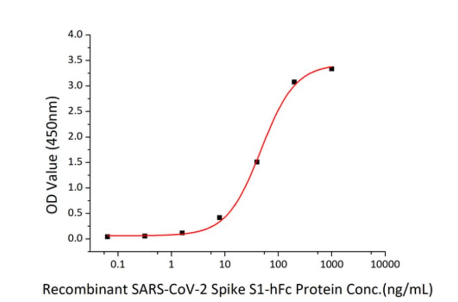 Standard Curve - Recombinant SARS-CoV-2 Spike RBD Protein (C-terminal Human Fc Tag) (A331837) - Antibodies.com