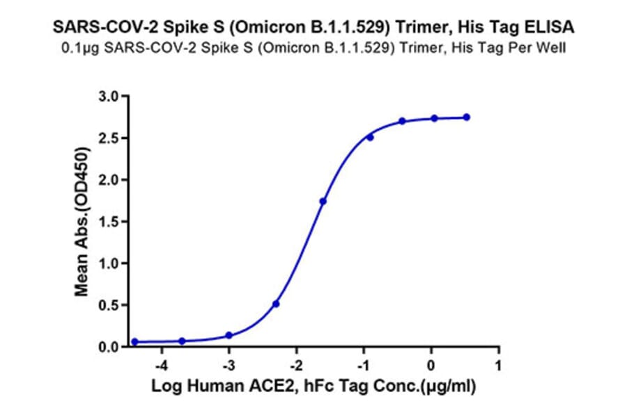 Standard Curve - Recombinant SARS-CoV-2 Spike RBD Protein (C-terminal His Tag) (A331850) - Antibodies.com
