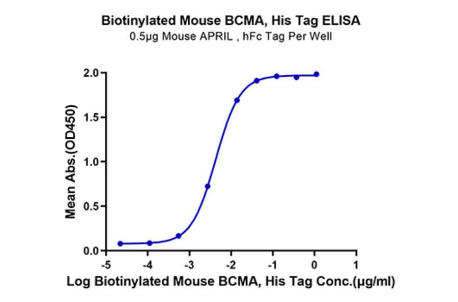 Standard Curve - Recombinant Mouse BCMA Protein (Biotin) (C-terminal His and Avi Tag) (A331891) - Antibodies.com