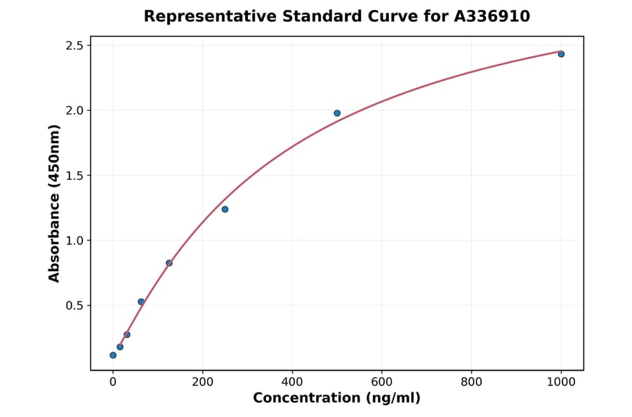 Standard Curve - Rat CaMKII beta ELISA Kit (A336910) - Antibodies.com
