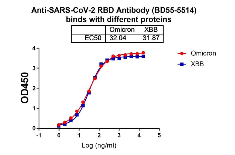 Dose-response - Anti-SARS-CoV-2 Spike Protein RBD Antibody [BD55-5514] Biosimilar - BSA and Azide free (A340426) - Antibodies.com
