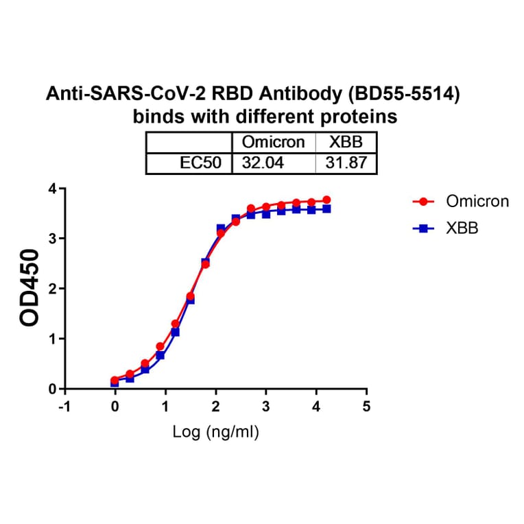 Dose-response - Anti-SARS-CoV-2 Spike Protein RBD Antibody [BD55-5514] Biosimilar - BSA and Azide free (A340426) - Antibodies.com