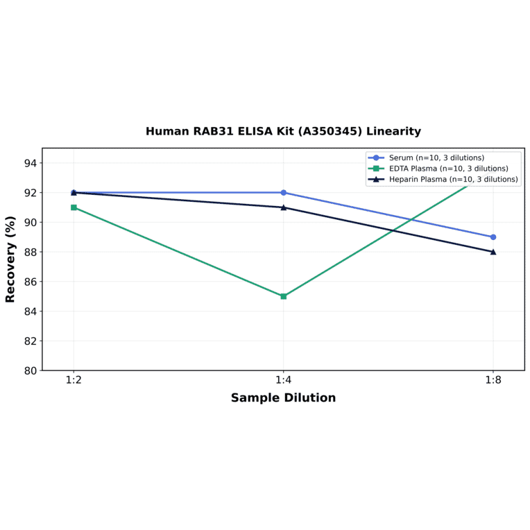 Linearity - Human RAB31 ELISA Kit (A350345) - Antibodies.com