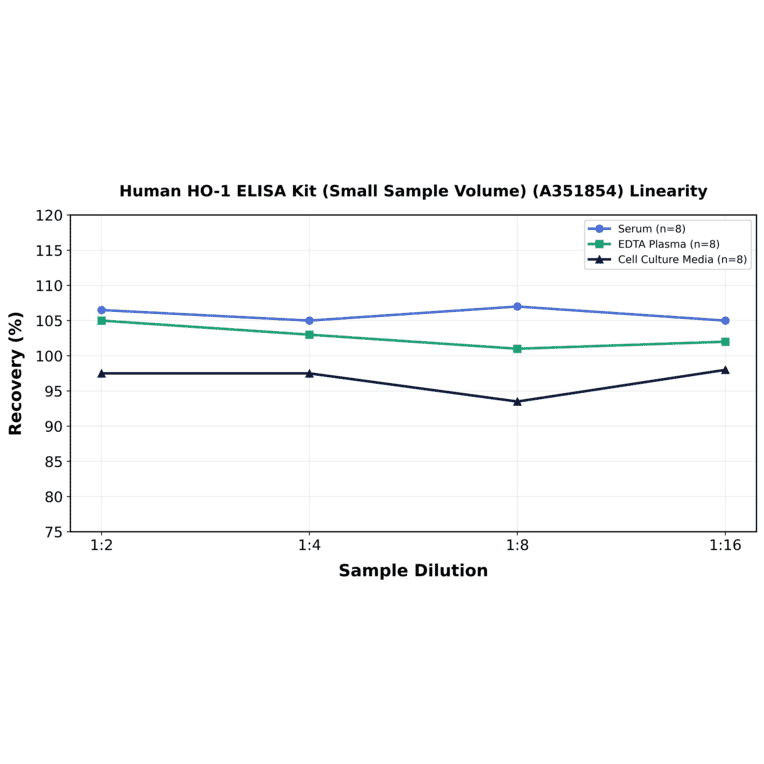 Linearity - Human HO-1 ELISA Kit (Small Sample Volume) (A351854) - Antibodies.com