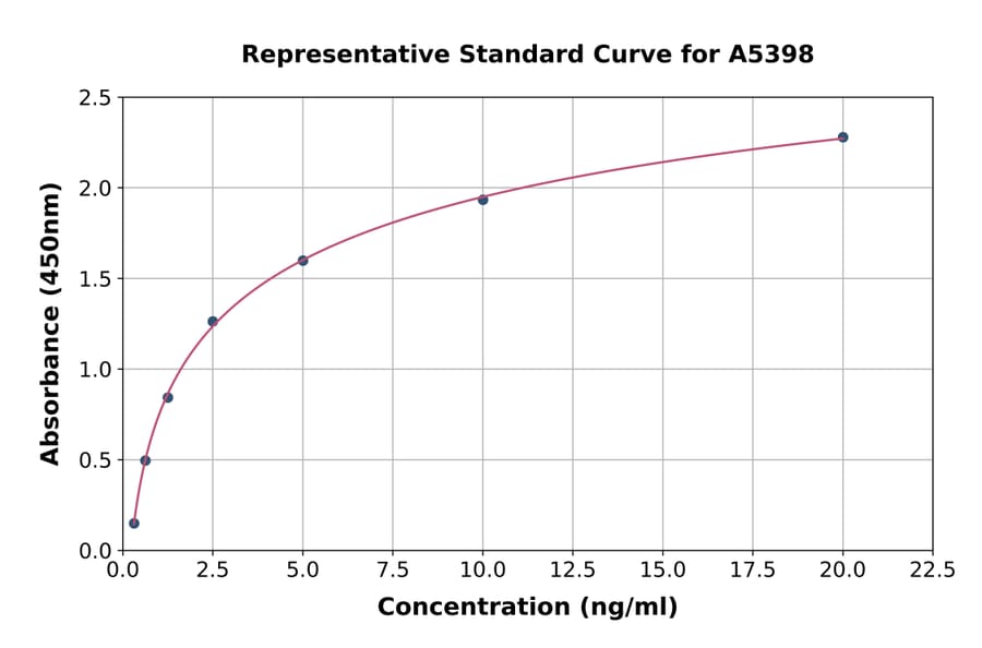 Standard Curve - Human Nucleoporin p62/NUP62 ELISA Kit (A5398) - Antibodies.com