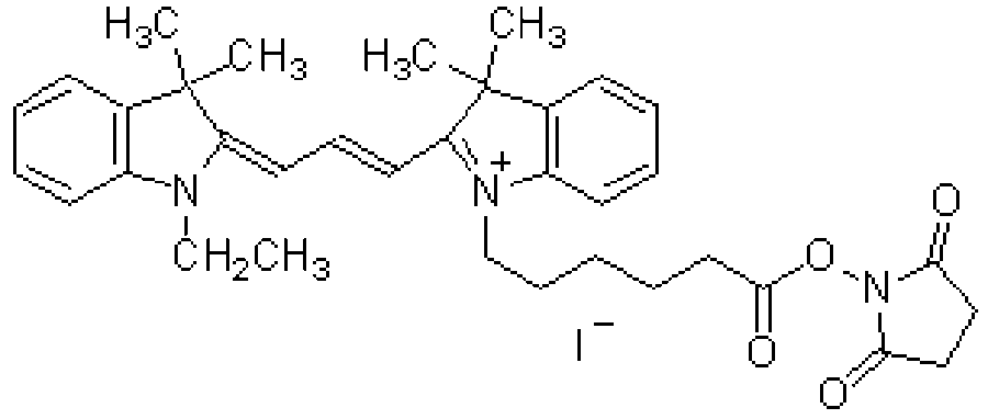 Structure - IC3-OSu - NHS Ester Fluorescent Dye (A57332) - Antibodies.com