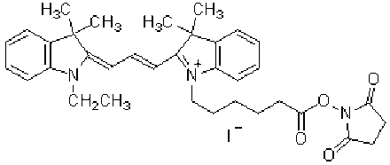 Structure - IC3-OSu - NHS Ester Fluorescent Dye (A57332) - Antibodies.com