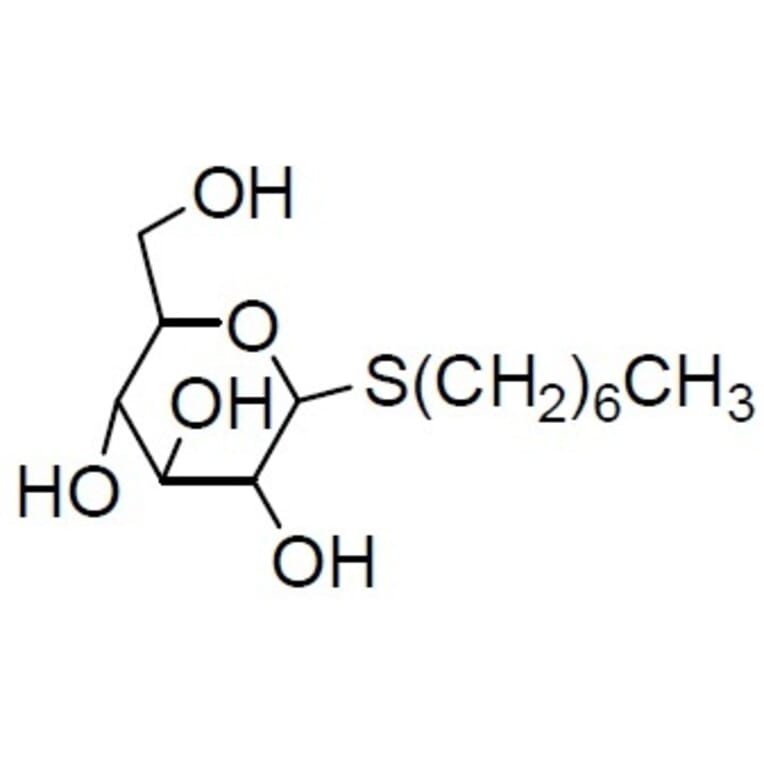 Structure - n-Heptyl-ß-D-Thioglucoside - Thioglycoside Detergent (A57350) - Antibodies.com