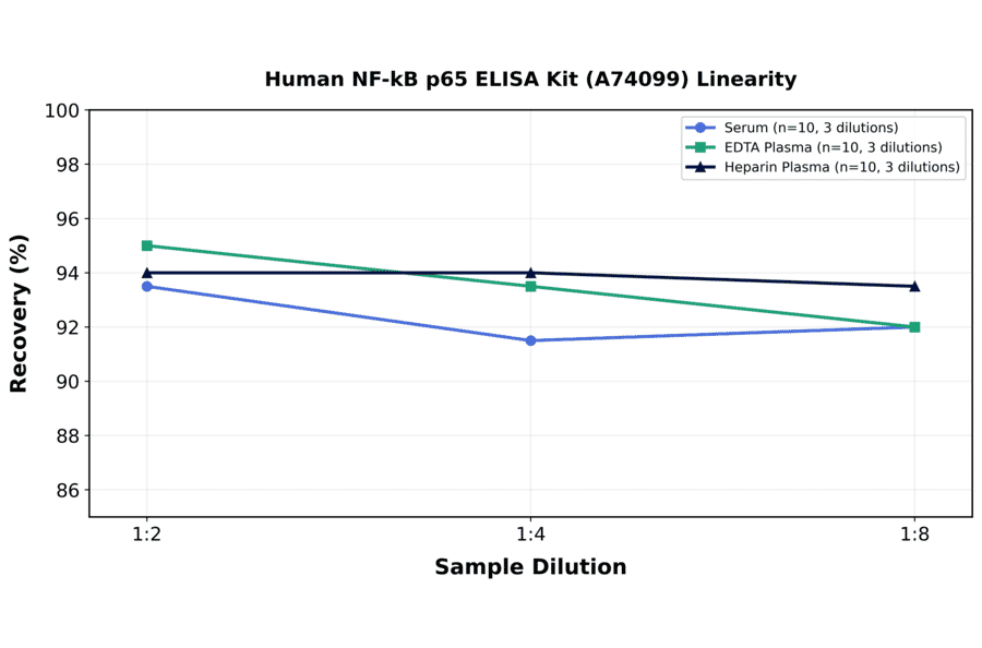 Linearity - Human NF-kB p65 ELISA Kit (A74099) - Antibodies.com