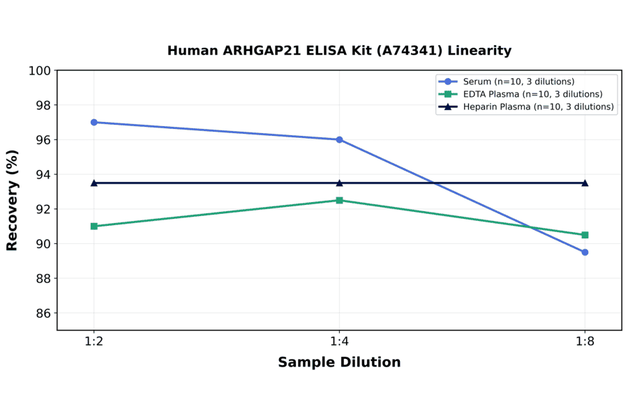 Linearity - Human ARHGAP21 ELISA Kit (A74341) - Antibodies.com