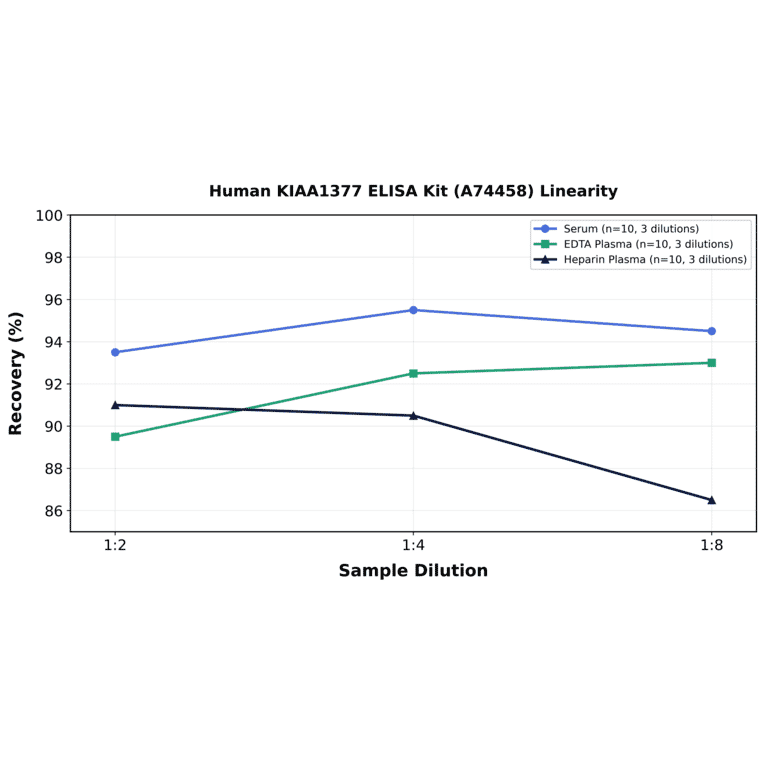 Linearity - Human KIAA1377 ELISA Kit (A74458) - Antibodies.com