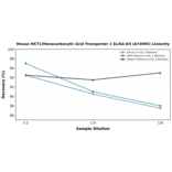 Linearity - Mouse MCT1/Monocarboxylic Acid Transporter 1 ELISA Kit (A74995) - Antibodies.com