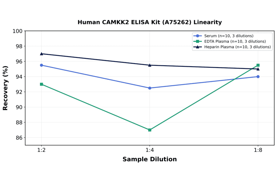 Linearity - Human CAMKK2 ELISA Kit (A75262) - Antibodies.com