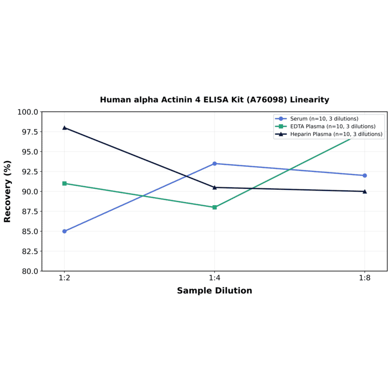 Linearity - Human alpha Actinin 4 ELISA Kit (A76098) - Antibodies.com