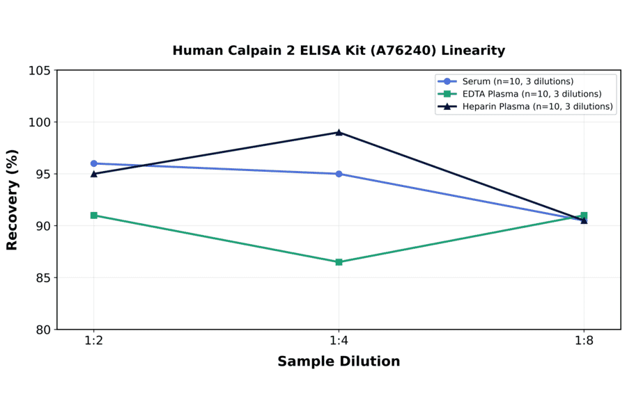 Linearity - Human Calpain 2 ELISA Kit (A76240) - Antibodies.com