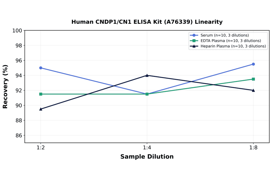 Linearity - Human CNDP1/CN1 ELISA Kit (A76339) - Antibodies.com
