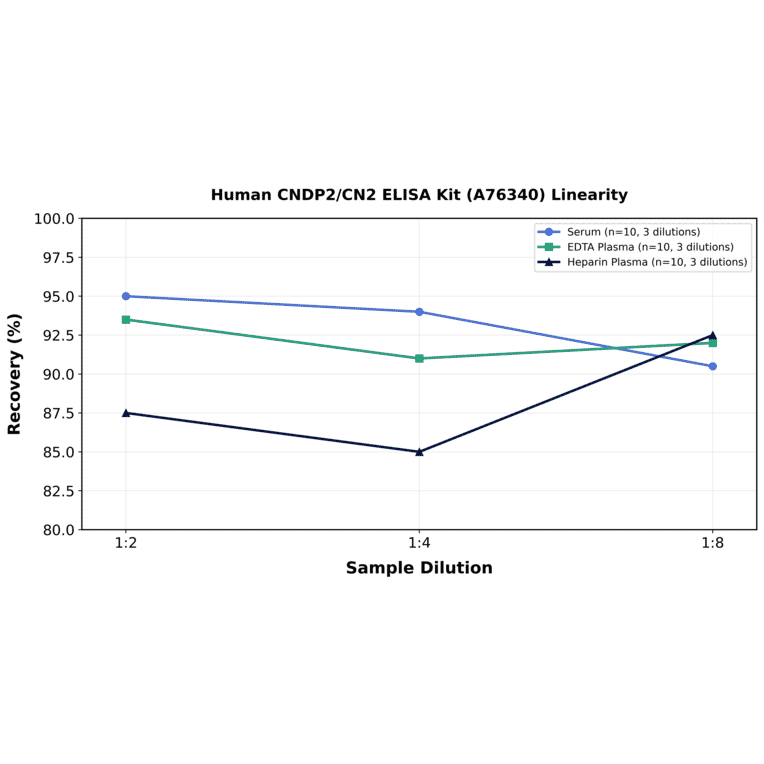 Linearity - Human CNDP2/CN2 ELISA Kit (A76340) - Antibodies.com