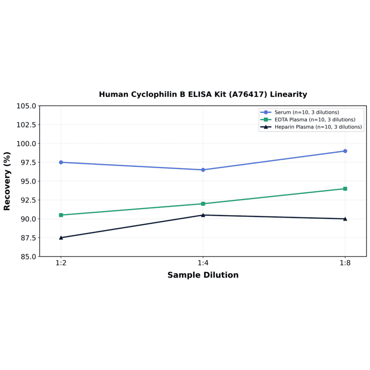 Linearity - Human Cyclophilin B ELISA Kit (A76417) - Antibodies.com