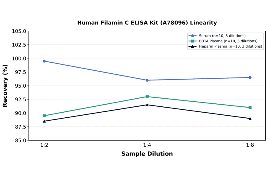 Linearity - Human Filamin C ELISA Kit (A78096) - Antibodies.com