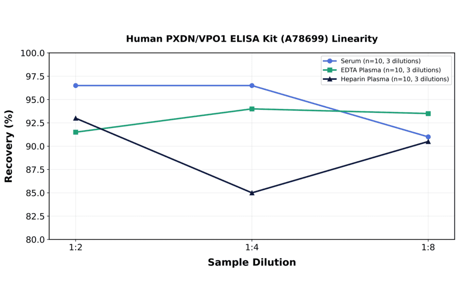 Linearity - Human PXDN/VPO1 ELISA Kit (A78699) - Antibodies.com