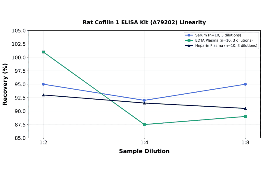 Linearity - Rat Cofilin 1 ELISA Kit (A79202) - Antibodies.com