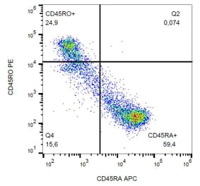 Flow Cytometry - Anti-CD45RO Antibody [UCHL1] (PE) (A86178) - Antibodies.com