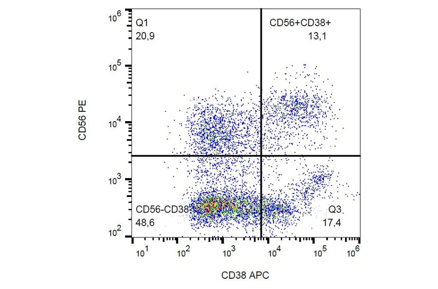 Flow Cytometry - Anti-CD38 Antibody [HIT2] (APC) (A86179) - Antibodies.com