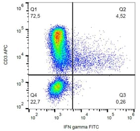 Flow Cytometry - Anti-Interferon gamma Antibody [4S.B3] (FITC) (A86379) - Antibodies.com