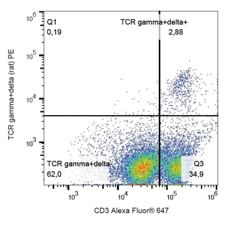 Flow Cytometry - Anti-TCR gamma + TCR delta Antibody [V65] (PE) (A86528)