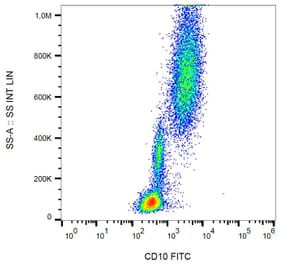 Flow Cytometry - Anti-CD10 Antibody [LT10] (FITC) (A86632) - Antibodies.com