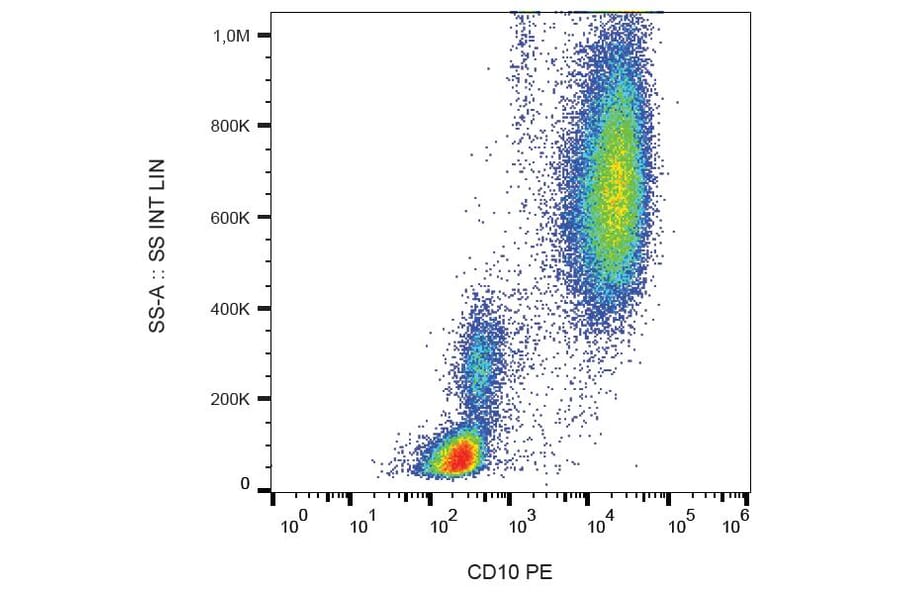 Flow Cytometry - Anti-CD10 Antibody [LT10] (PE) (A86634) - Antibodies.com