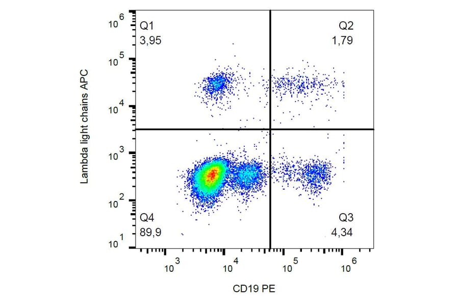 Flow Cytometry - Anti-Human Lambda Light Chain Antibody [1-155-2] (APC) (A86743)