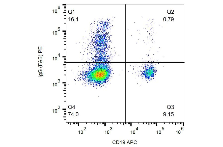 Flow Cytometry - Anti-Human IgG Fab Antibody [4A11] (PE) (A86802) - Antibodies.com
